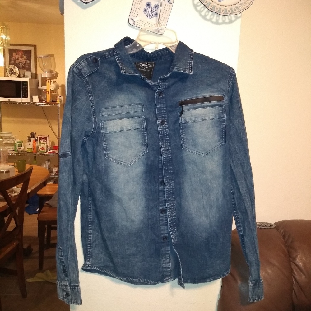 Denim button down